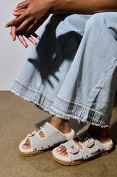 AZALEA WANG TRESOR GREY FUZZY SANDAL