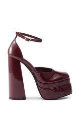 AZALEA WANG YUFFIE PATENT BURGUNDY PUMP