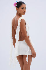 NEVER BASIC RUFFLED MESH MINI DRESS