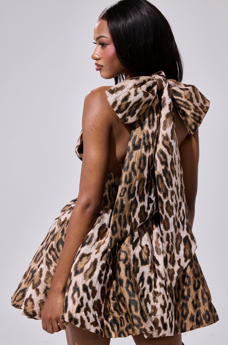 PRINT OF THE SEASON BUBBLE MINI DRESS