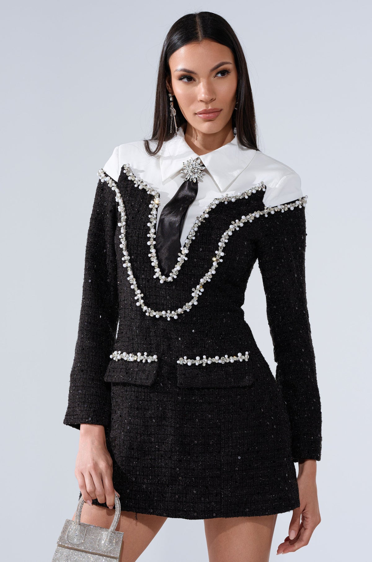 HIGH CLASS MINI DRESS WITH A TIE