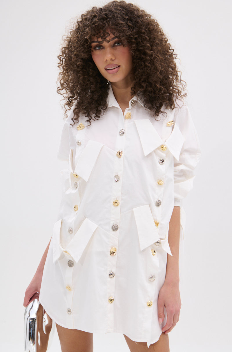 MY BOYFRIENDS SHIRT AGAIN POPLIN MINI DRESS