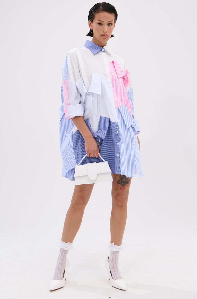 MY BOYFRIENDS SHIRT POPLIN MINI DRESS