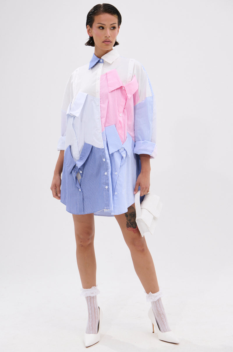MY BOYFRIENDS SHIRT POPLIN MINI DRESS
