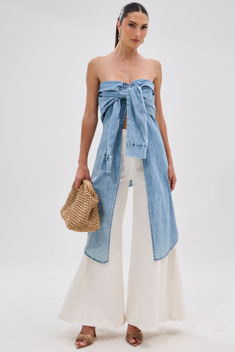 CRAZY FOR YOU DENIM BLOUSE