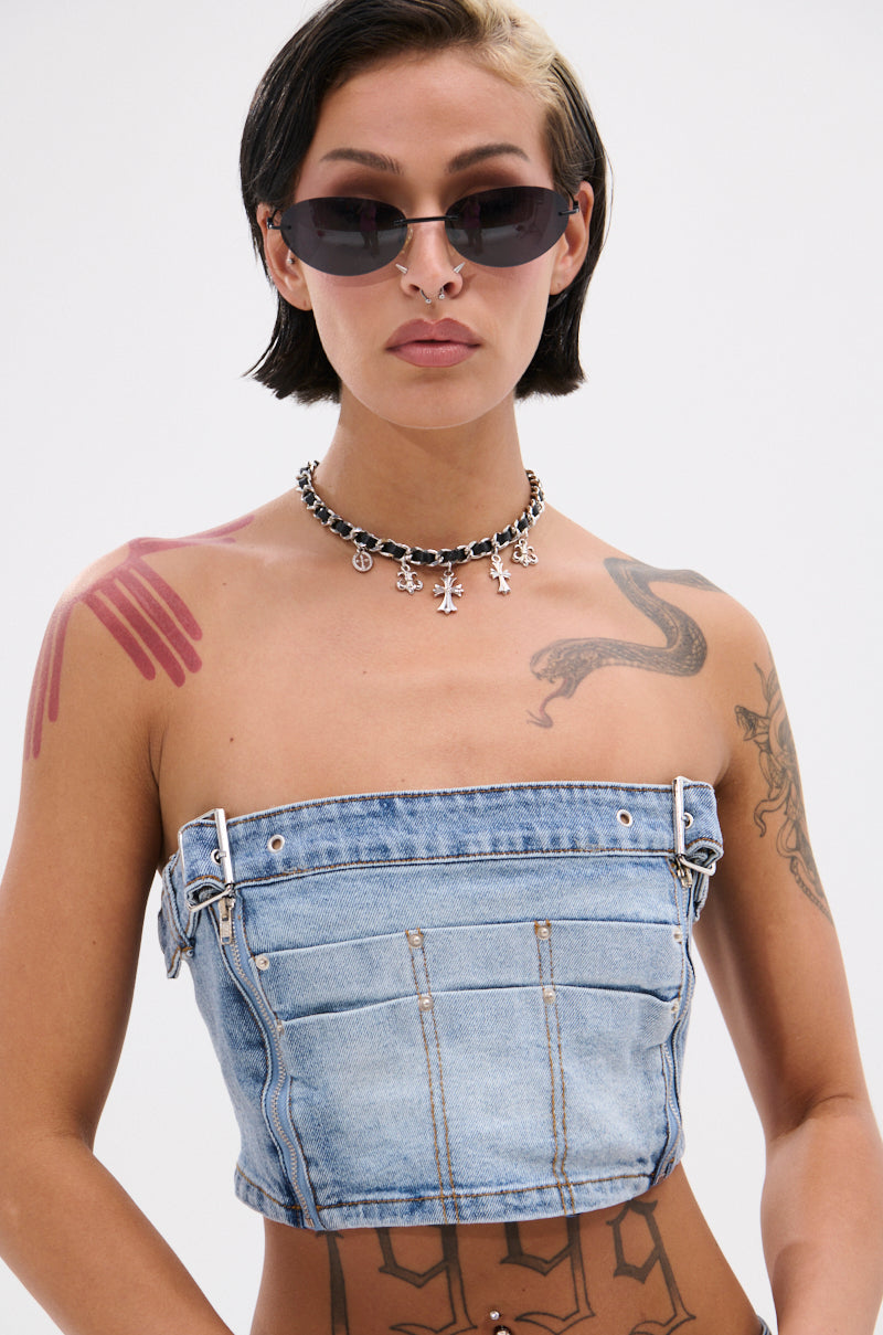 ASHLIN DENIM TUBE TOP