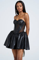 QUEEN OF IT ALL PU MINI DRESS