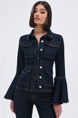 LIVIN' EXTRA FLARE SLEEVE DENIM BUTTON DOWN