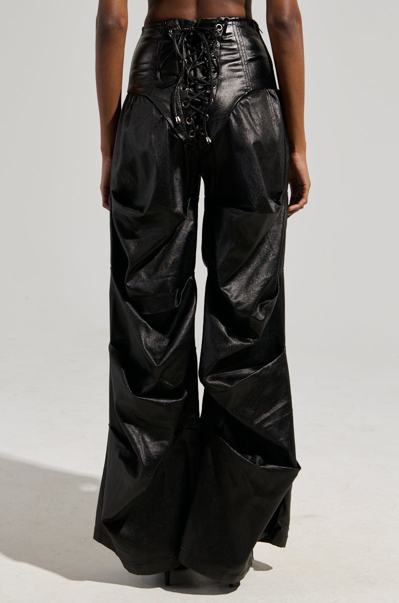 MIXED MESSAGES FAUX LEATHER PANT