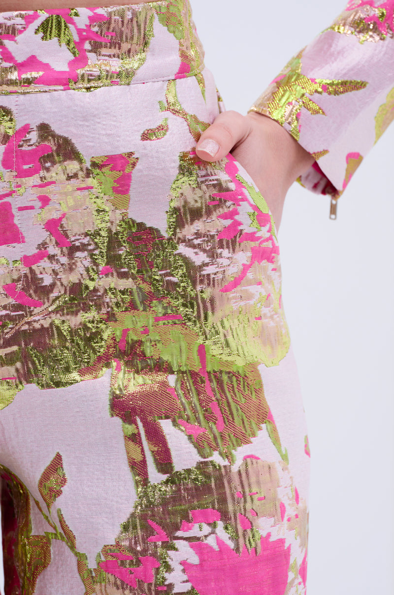 LOVELY FLORAL BROCADE TROUSER