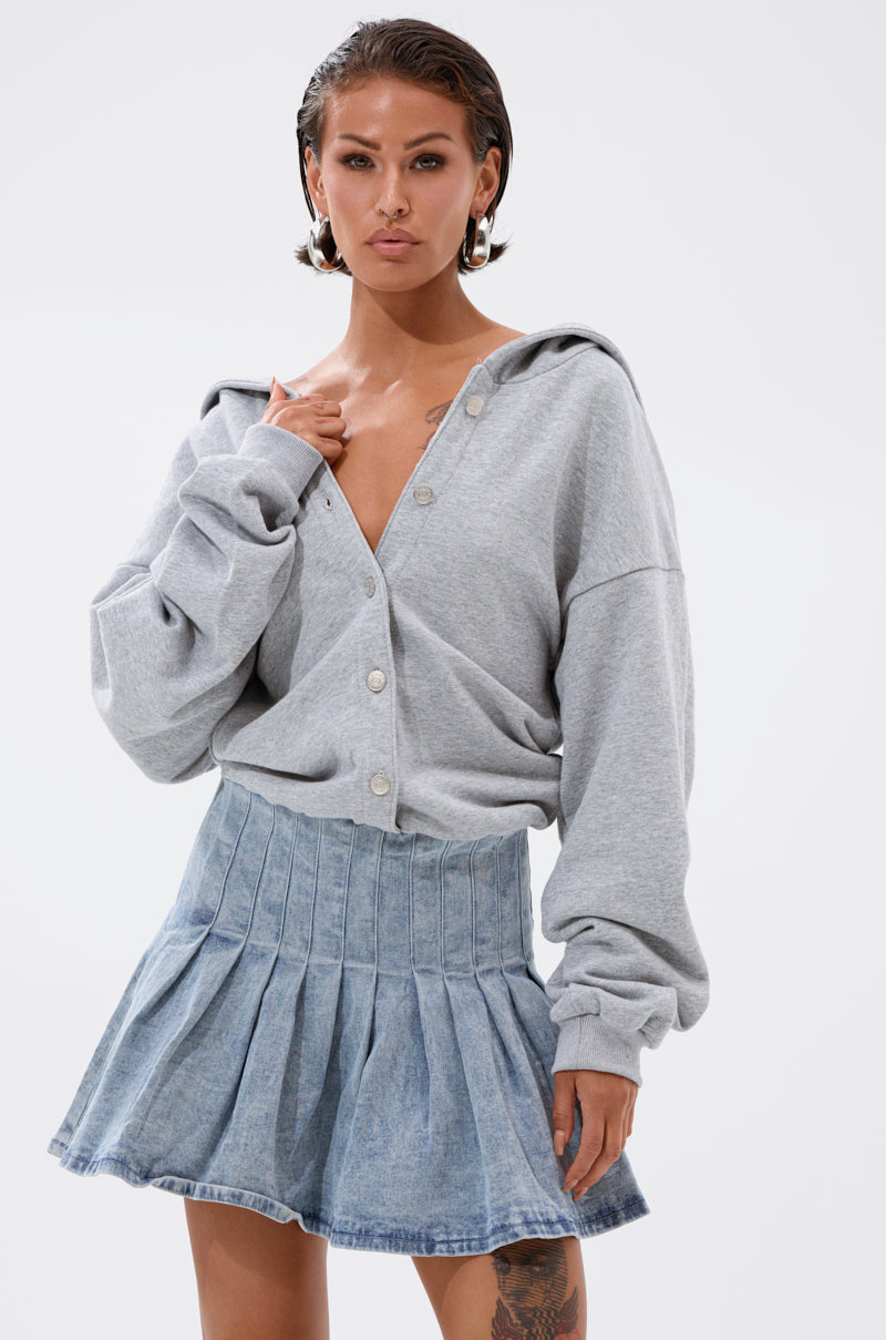 FELT CUTE SWEATSHIRT DENIM MINI DRESS