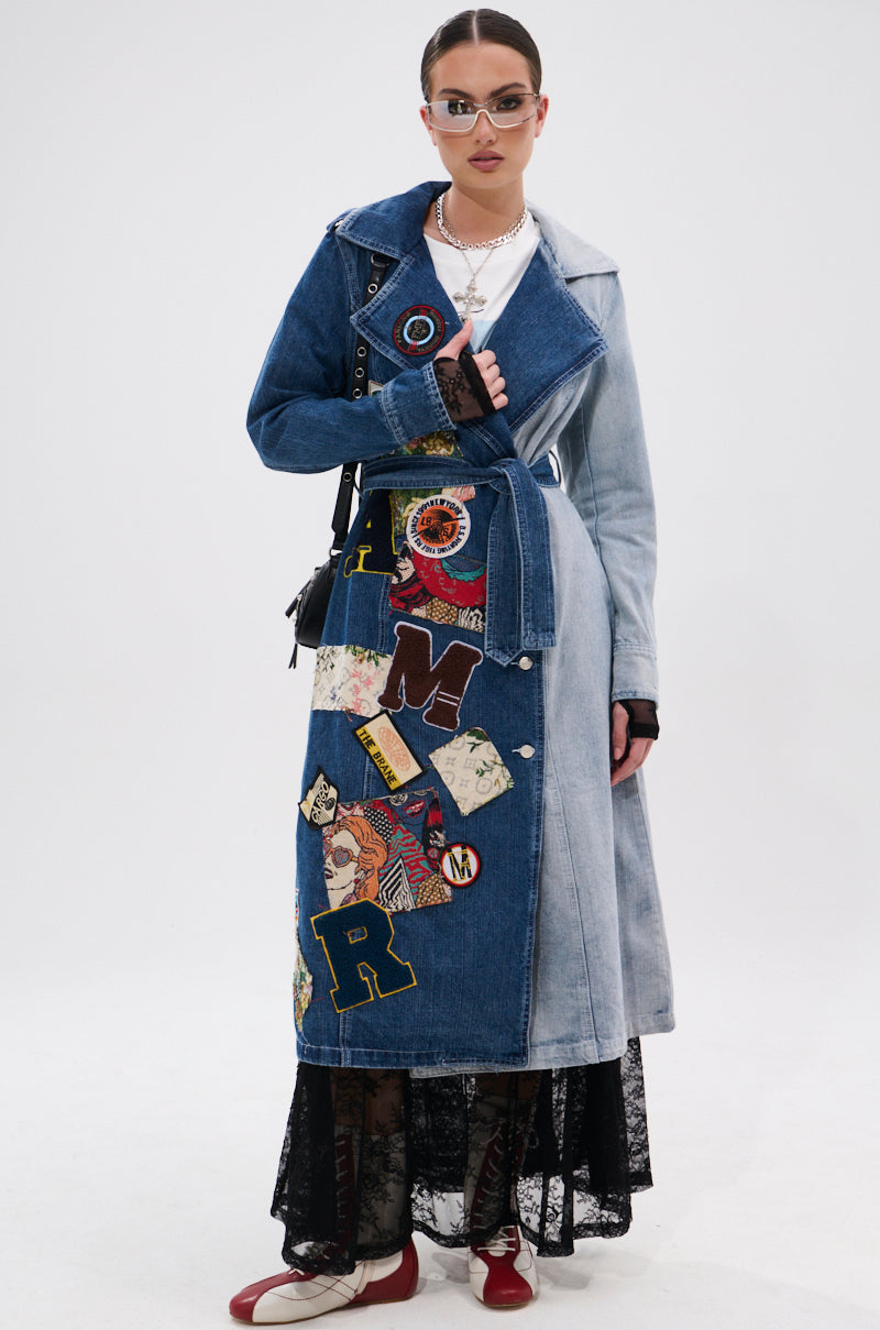MILA PATCH DENIM TRENCH