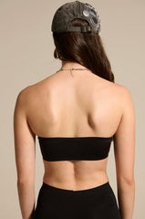 PAXTON SEAMLESS BLACK BANDEAU BRA TOP