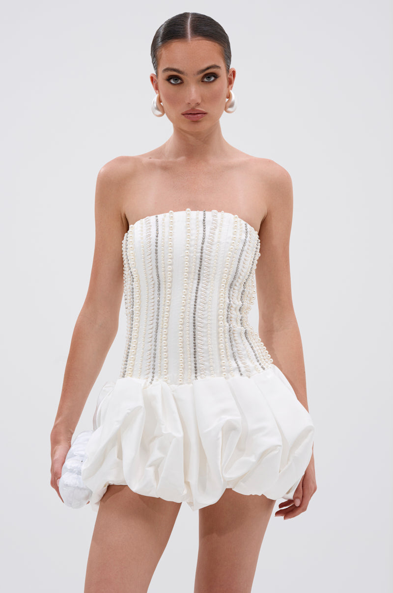 EXTRA! EXTRA! RHINESTONE MINI DRESS