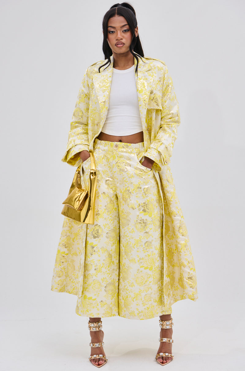 NO EXPECTATIONS BROCADE TRENCH