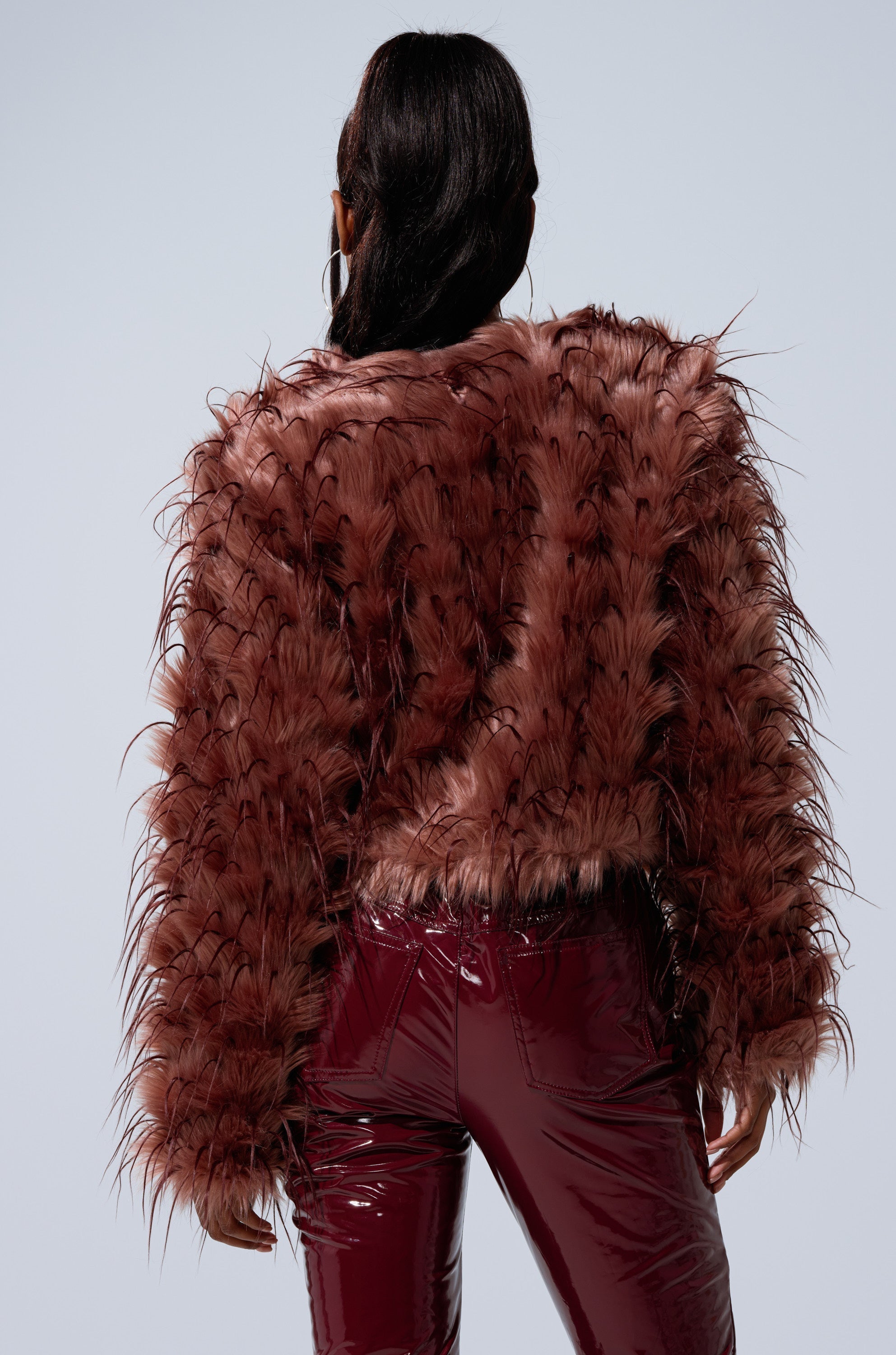 PIPER TEXTURED FAUX FUR COAT