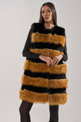 IN ANOTHER LIFE PANELED FUR VEST