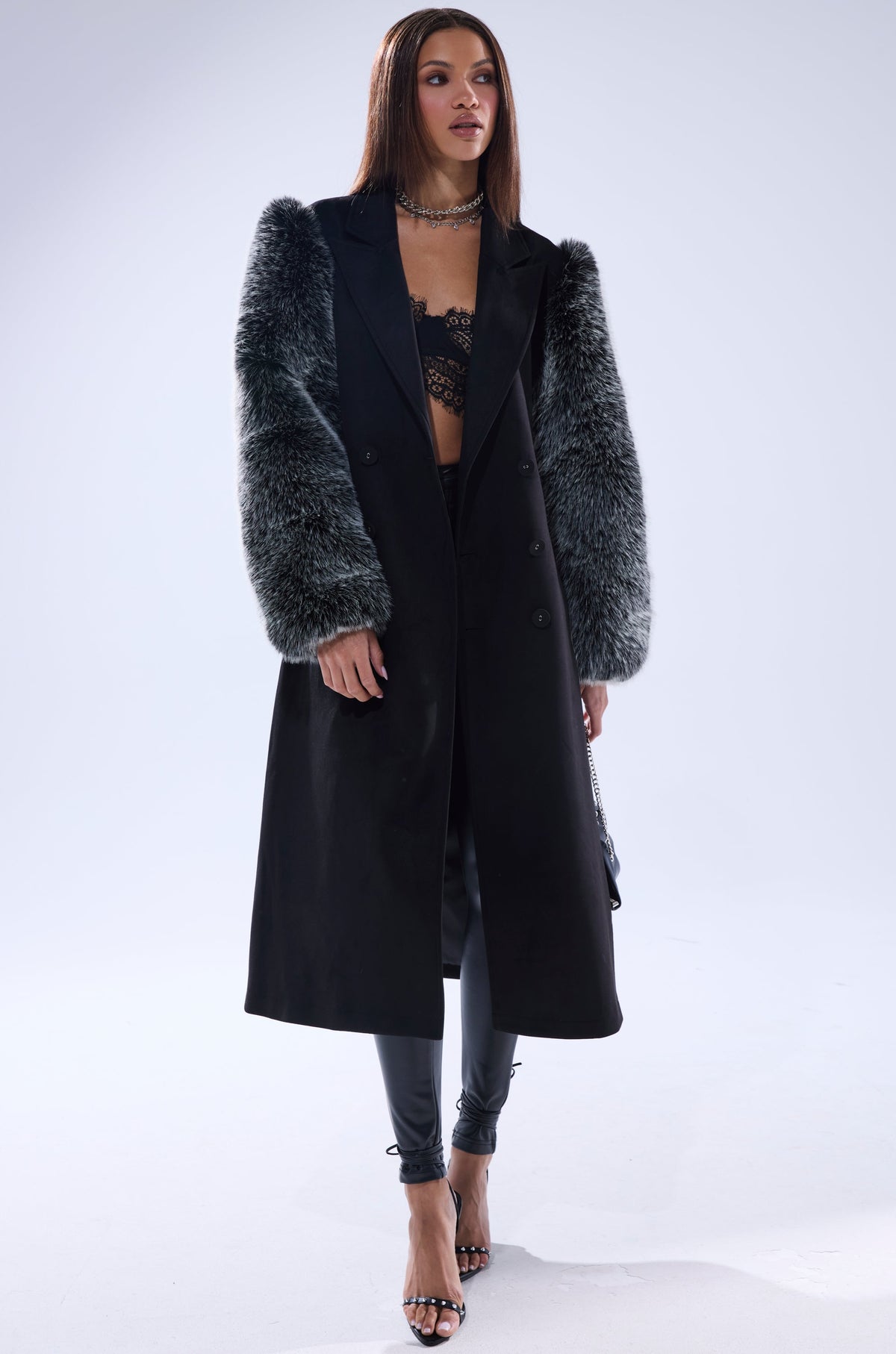 NOLITA FUR SLEEVE TRENCH