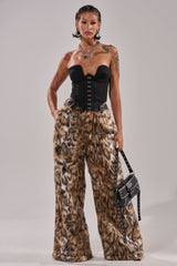 CATCH ME IF YOU CAN LEOPARD FUR TROUSER
