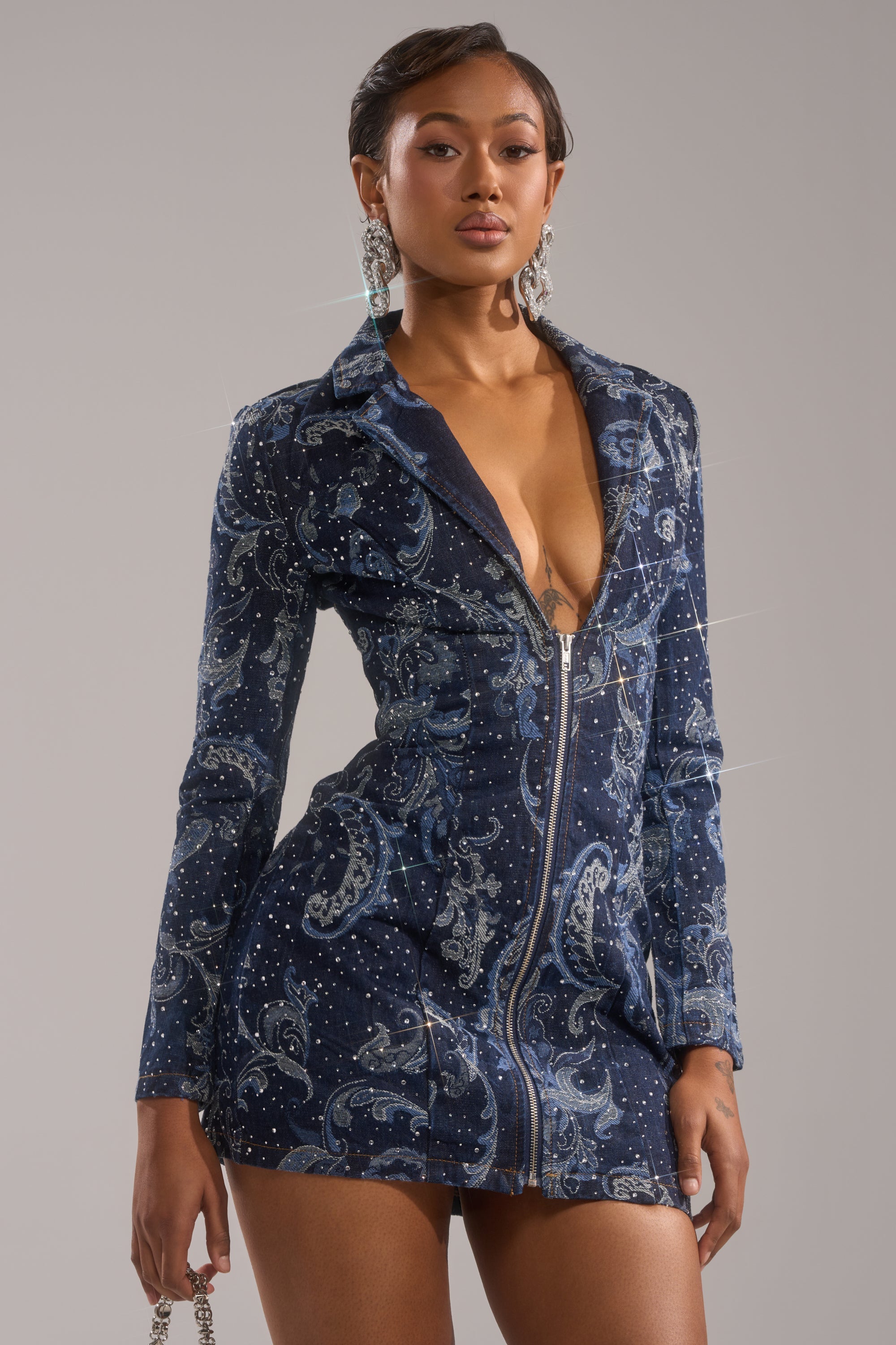 INTO SOMETHING BETTER DENIM BLAZER MINI DRESS