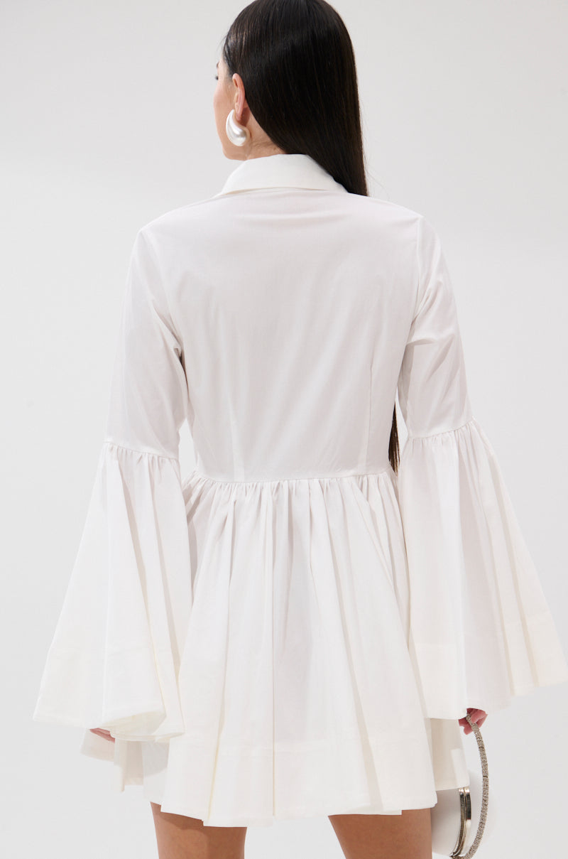 AROUND THE WORLD POPLIN MINI DRESS