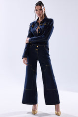 ANGELA CARGO DENIM JUMPSUIT