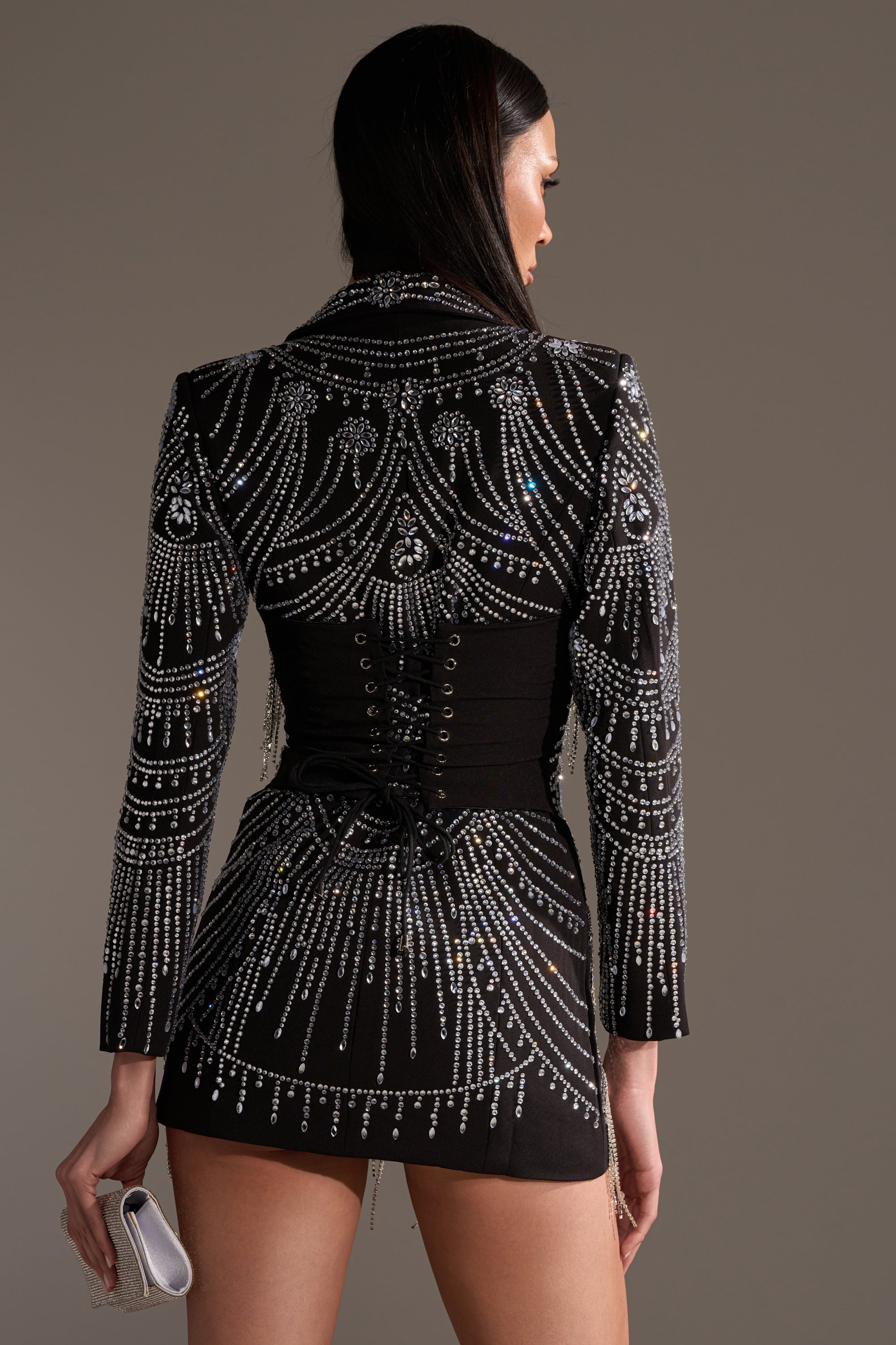 NOT YOUR BABE RHINESTONE BLAZER DRESS