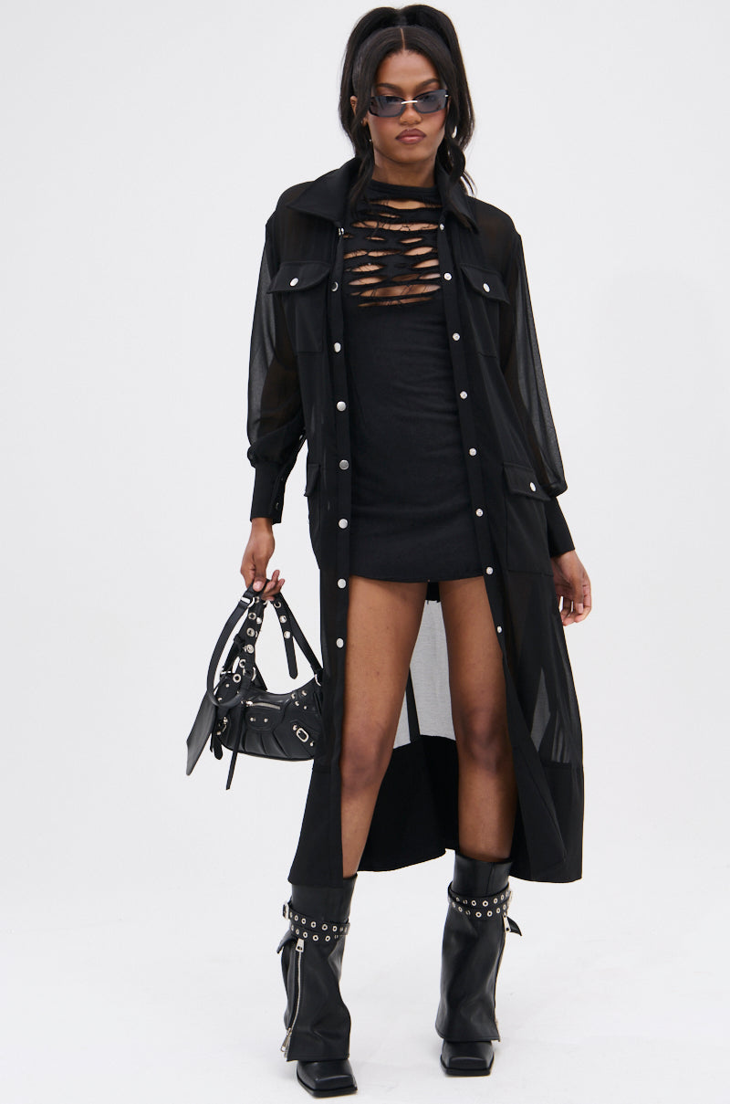 BET ON ME CHIFFON TRENCH