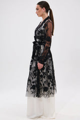 IN BLOOM SHEER TRENCH IN BLACK