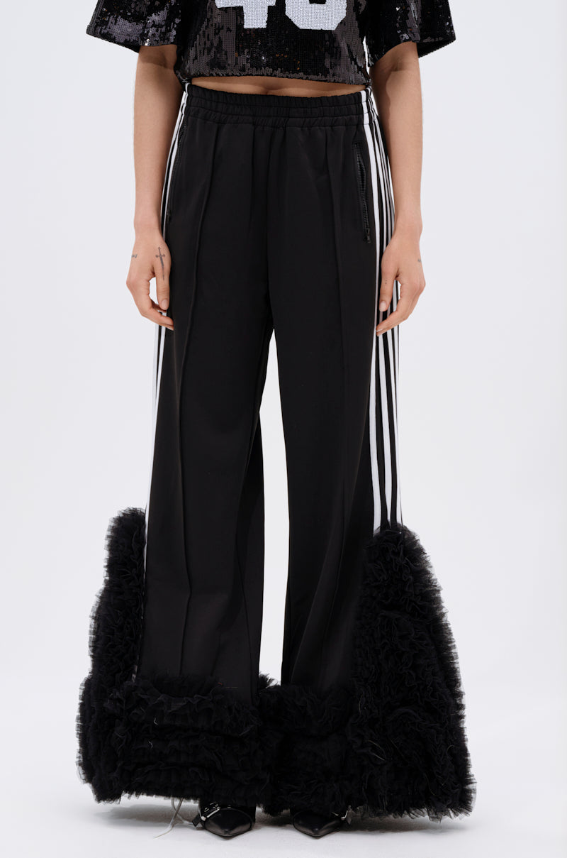 MODERN JAM TRACK PANT WITH TULLE IN BLACK