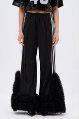 MODERN JAM TRACK PANT WITH TULLE IN BLACK