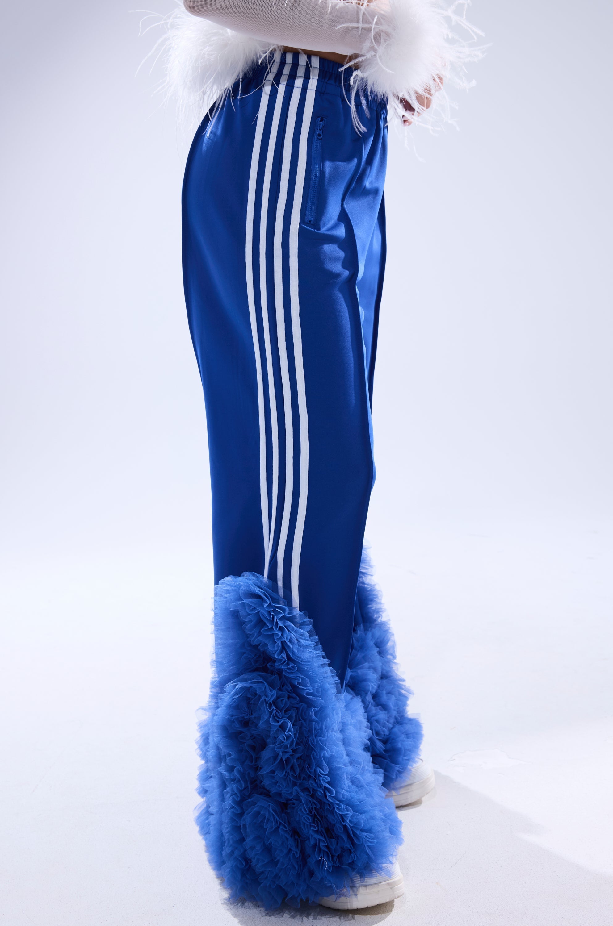 MODERN JAM TRACK PANT WITH TULLE IN ROYAL BLUE