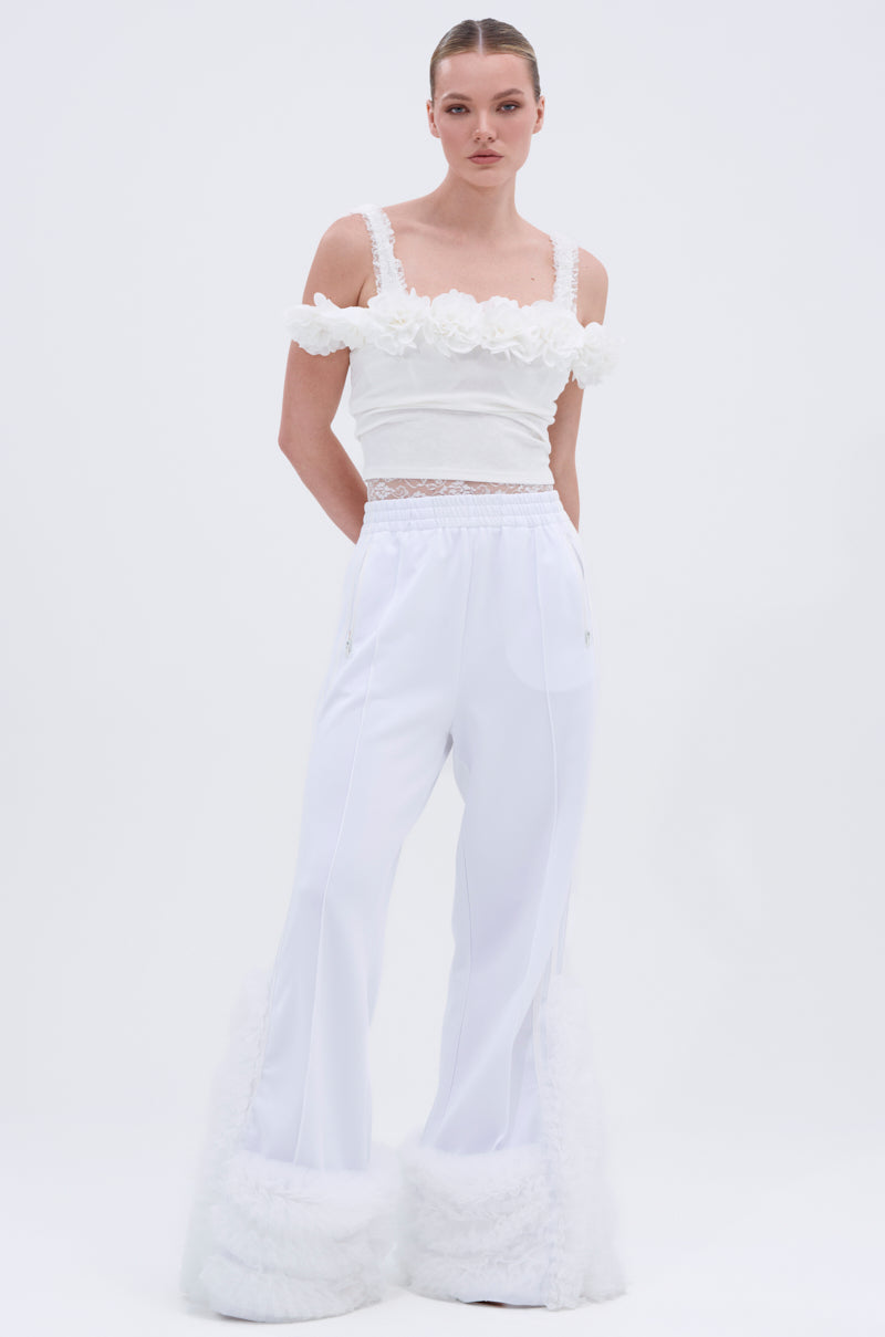 MODERN JAM TRACK PANT IN WHITE