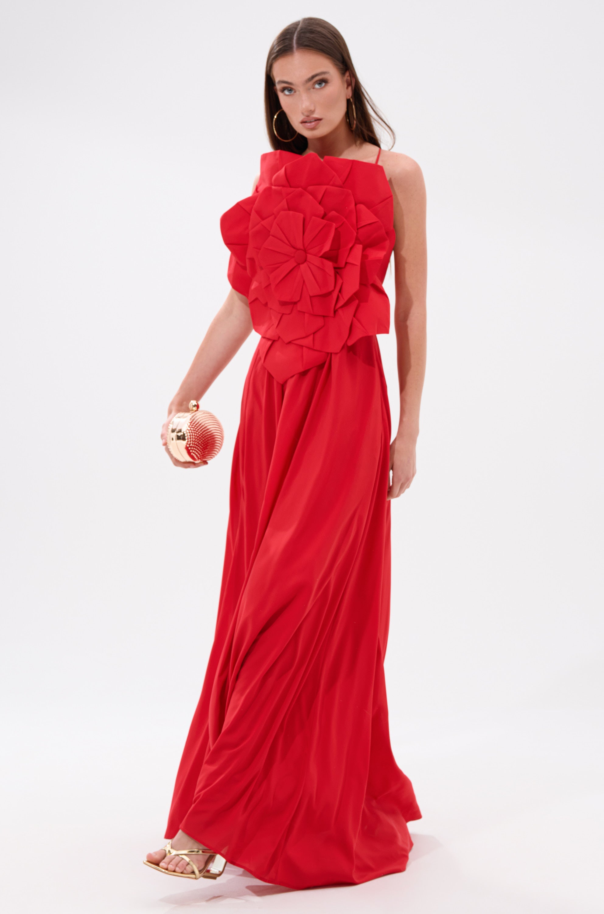 LANIE MAXI DRESS WITH FLOWER APPLIQUE