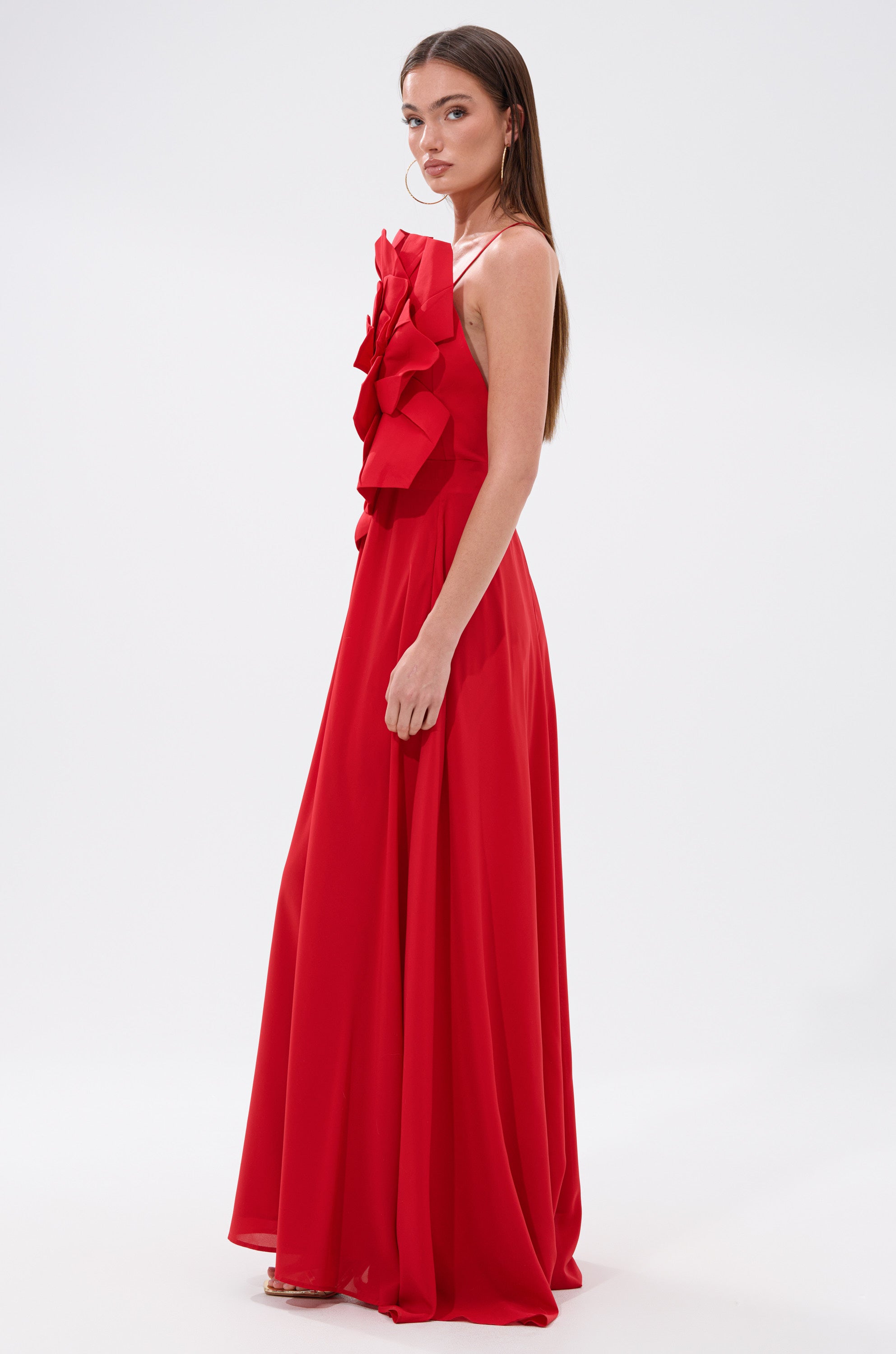 LANIE MAXI DRESS WITH FLOWER APPLIQUE