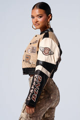 EMBROIDERED RACER BOMBER