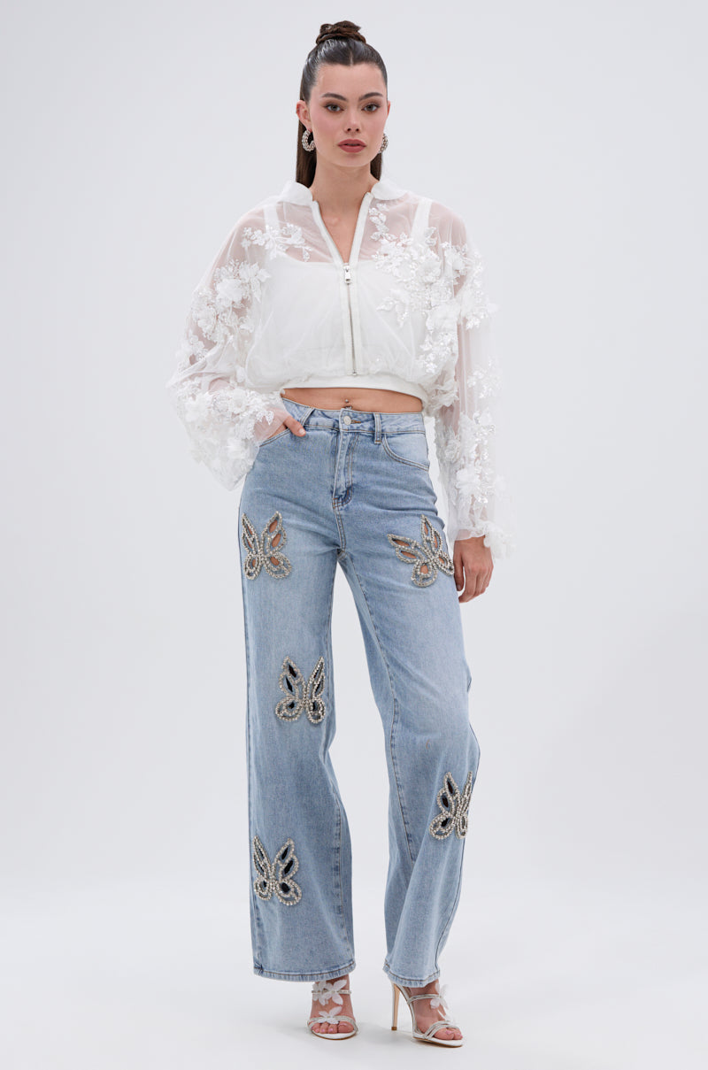 PRETTY THING EMBELLISHED BOMBER