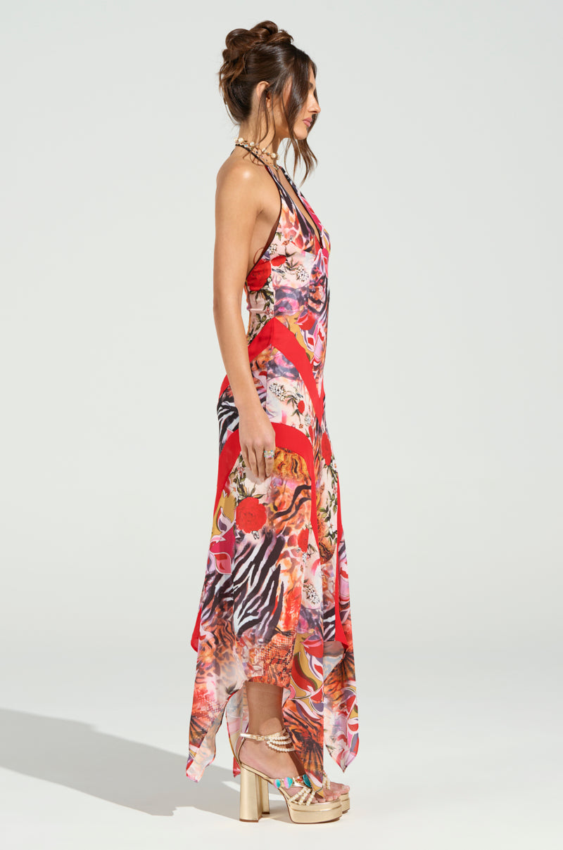 ROTTEN RIGHT TO THE CORE PRINTED MIDI DRESS