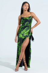 LENNON PRINTED METALLIC MAXI DRESS