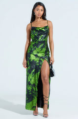 LENNON PRINTED METALLIC MAXI DRESS