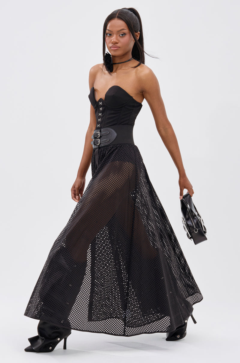 NICOLE BELTED MAXI SKIRT