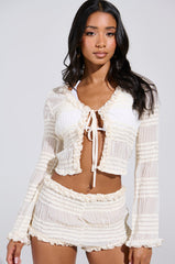 FREE OF LOVE TIE-FRONT TOP