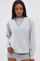 OPEN BACK CHAIN DETAIL SWEATSHIRT IN GREY