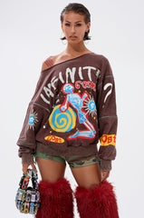 INFINITE COSMOS OVERSIZED GRAPHIC SWEATSHIRT
