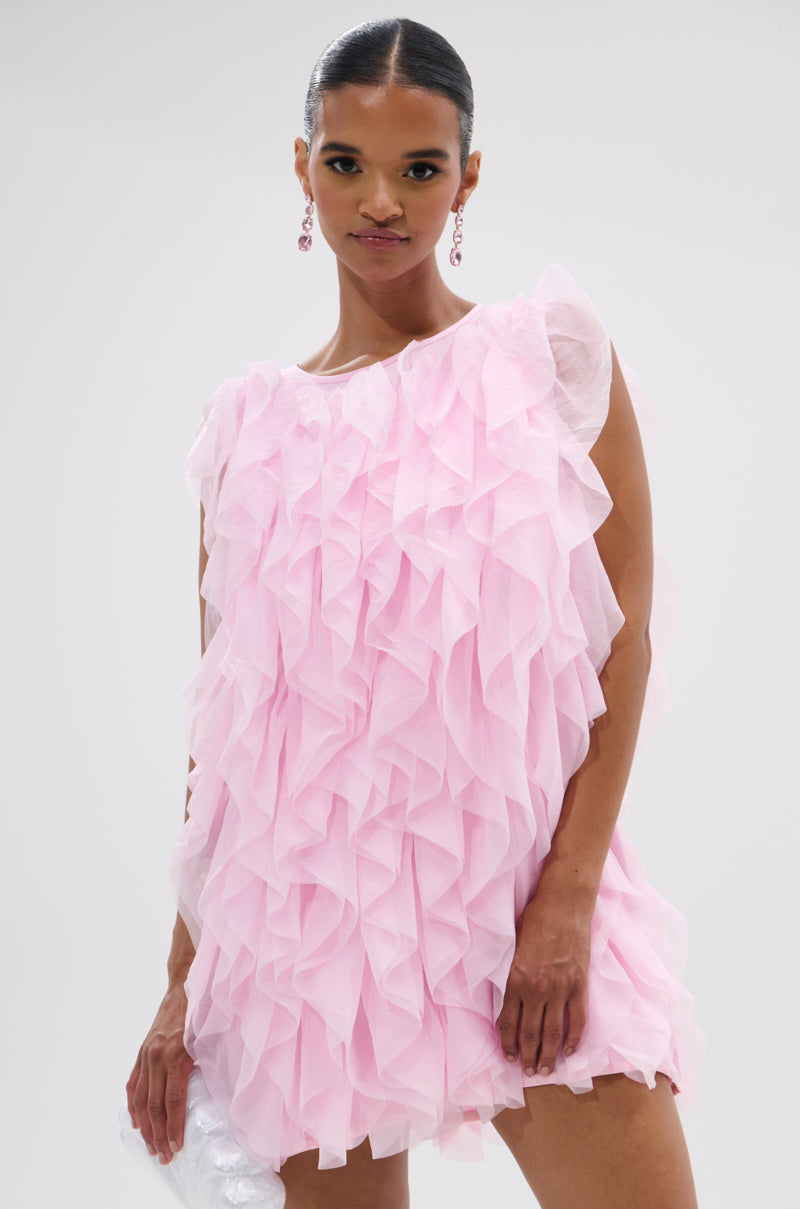 LOVER GIRL RUFFLE MINI DRESS