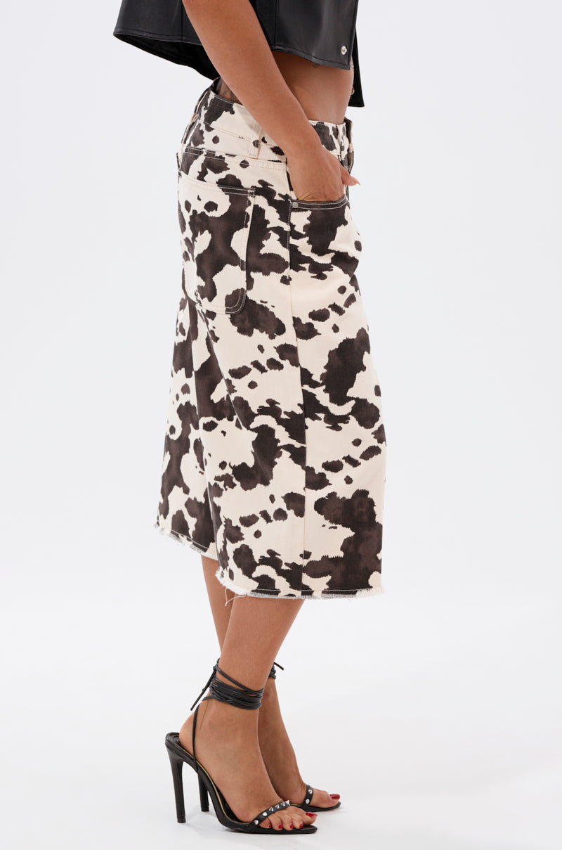 COOLEST ON THE BLOCK COW HIDE BERMUDA SHORT