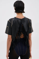 ROCKSTAR STUDDED FRINGE TOP