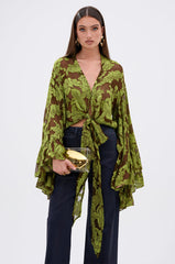 BUTTERLY EFFECT BLOUSE IN GREEN