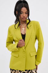 IRIS BLAZER IN CHARTREUSE