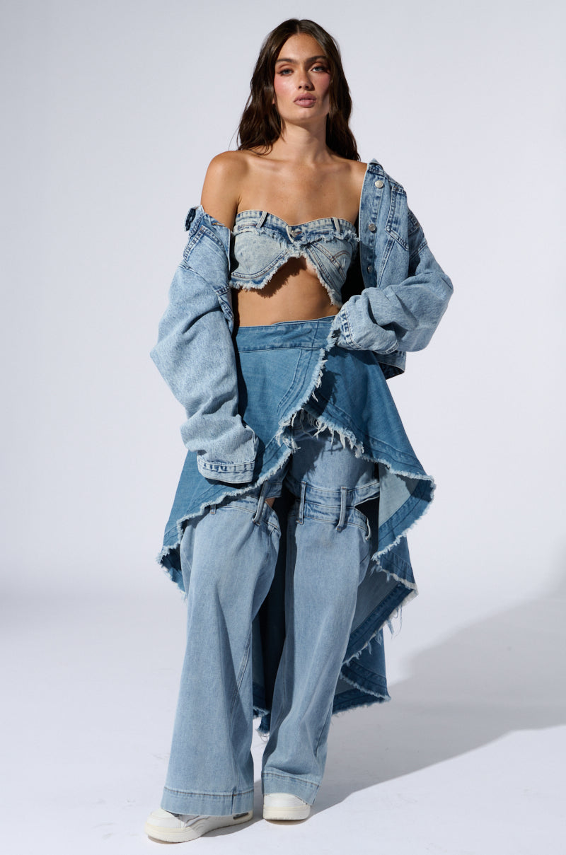 KELSEY OVERLAY WRAP SKIRT BELT